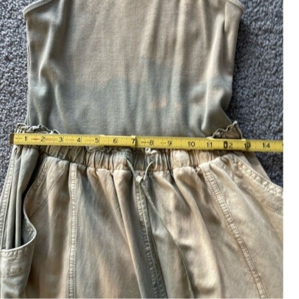 Anthropologie Daily Practice Dress Tank Twofer Midi Moss Boho Vacay,Size Medium - Picture 7 of 15